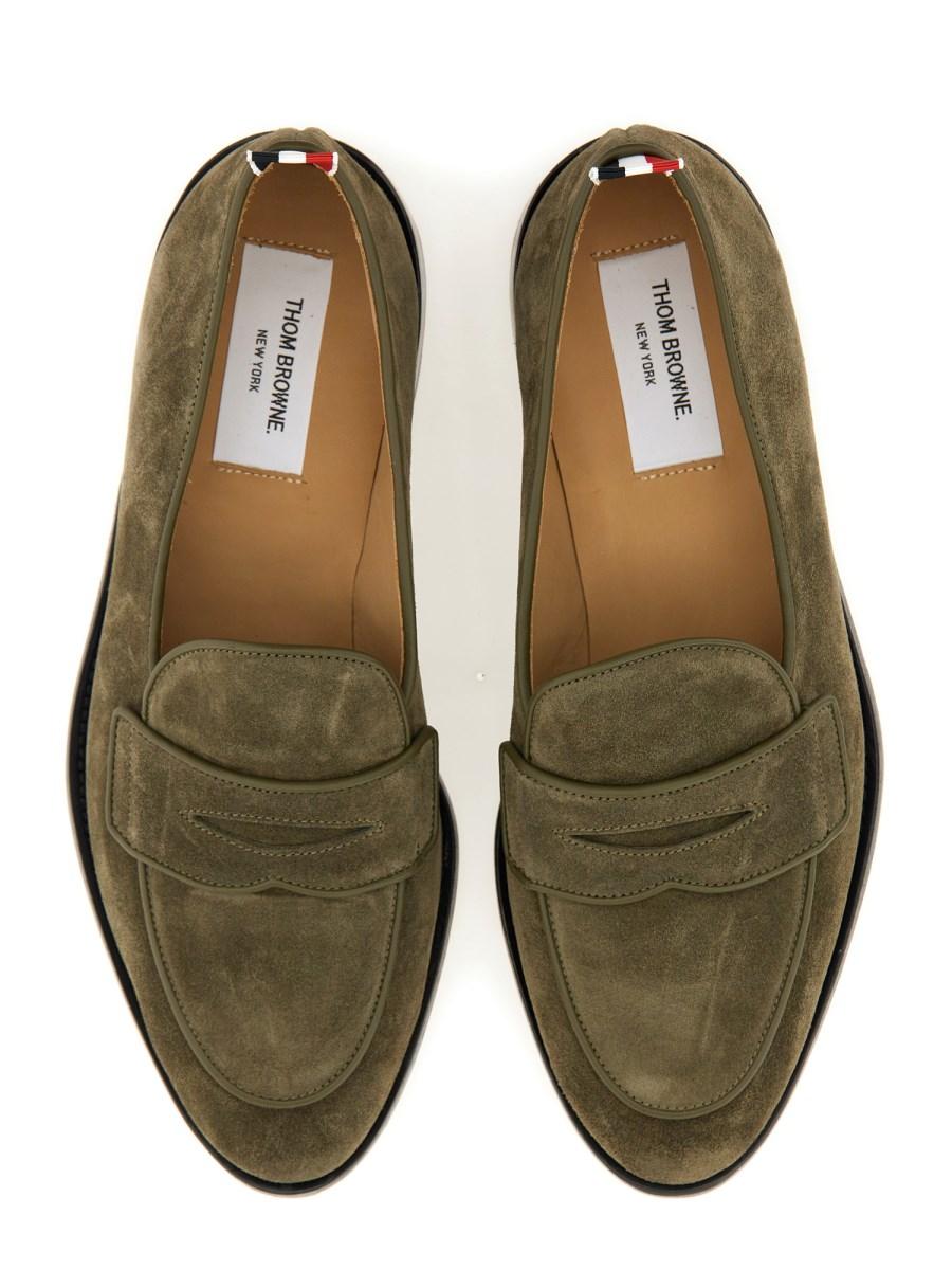 THOM BROWNE MOCASSINO VARSITY "PENNY" IN SUEDE