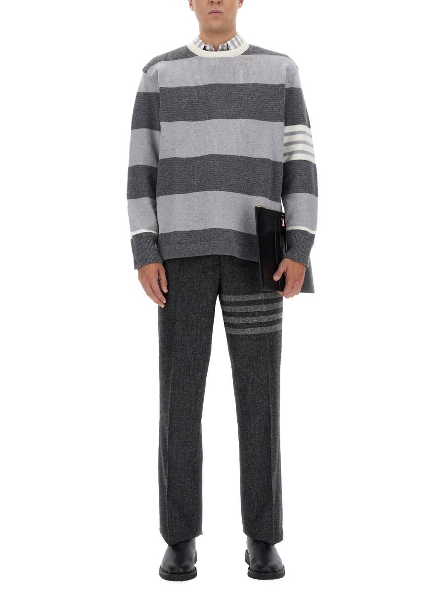 THOM BROWNE PANTALONE IN TWEED DI LANA