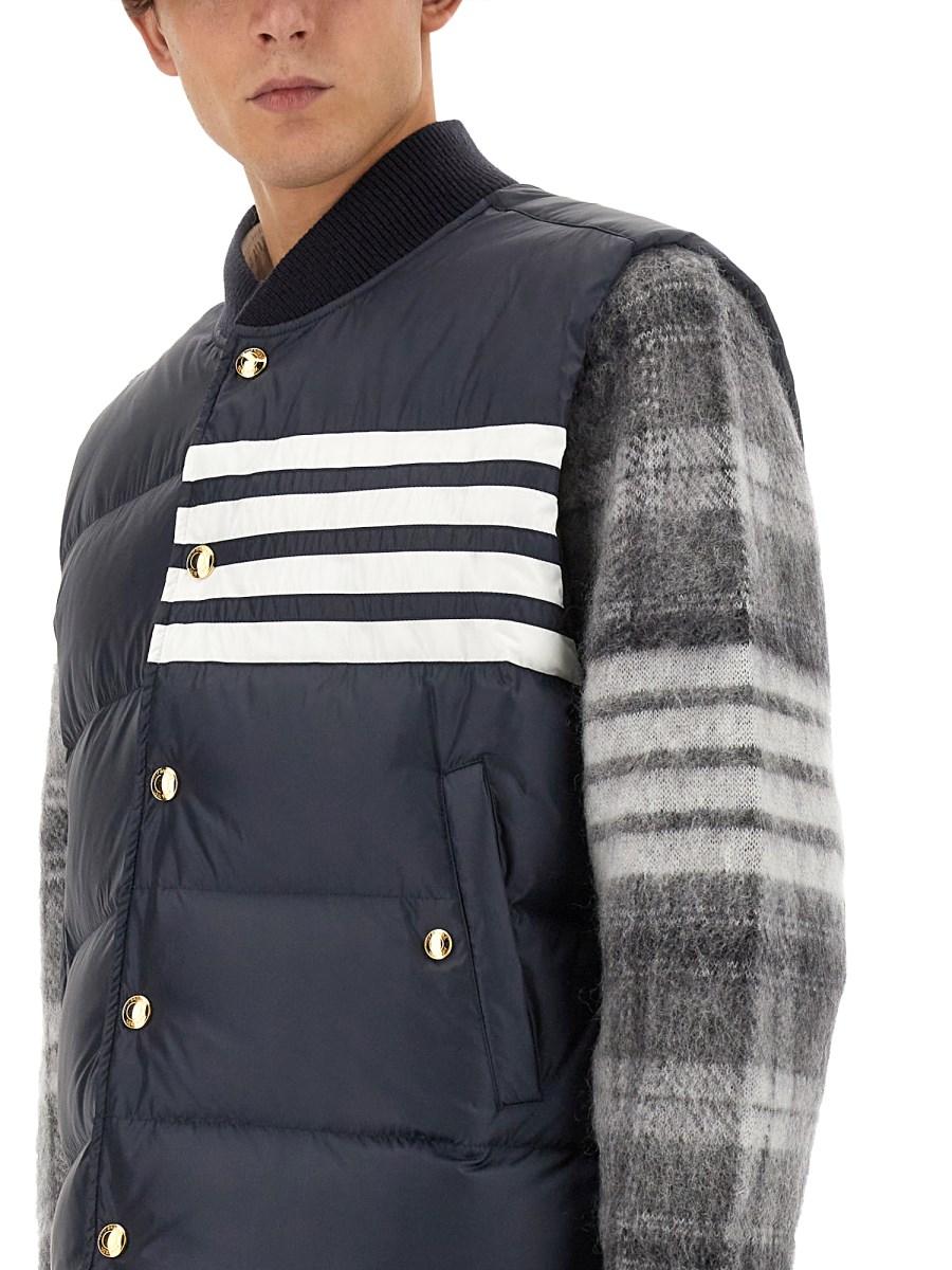 THOM BROWNE PIUMINO SMANICATO IN NYLON OPACO