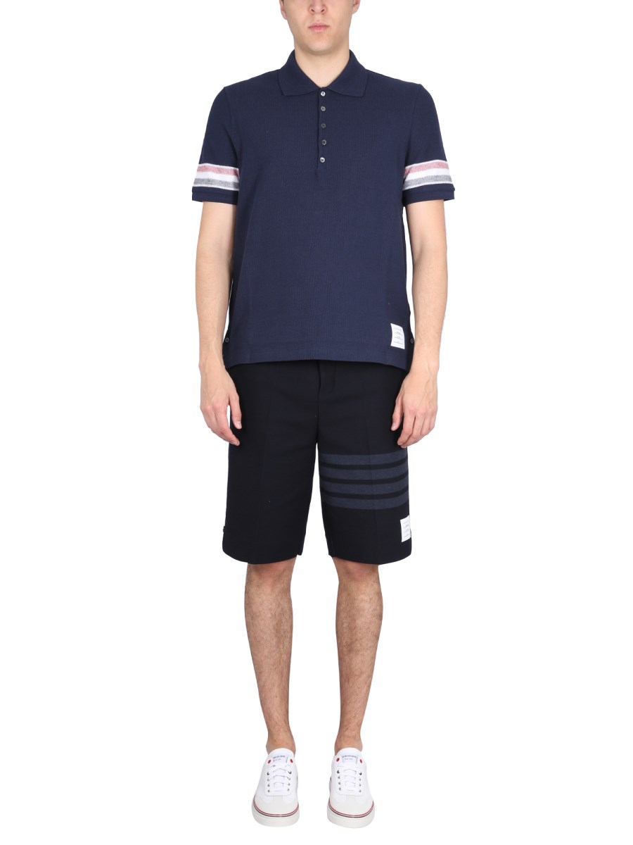 THOM BROWNE POLO IN COTONE