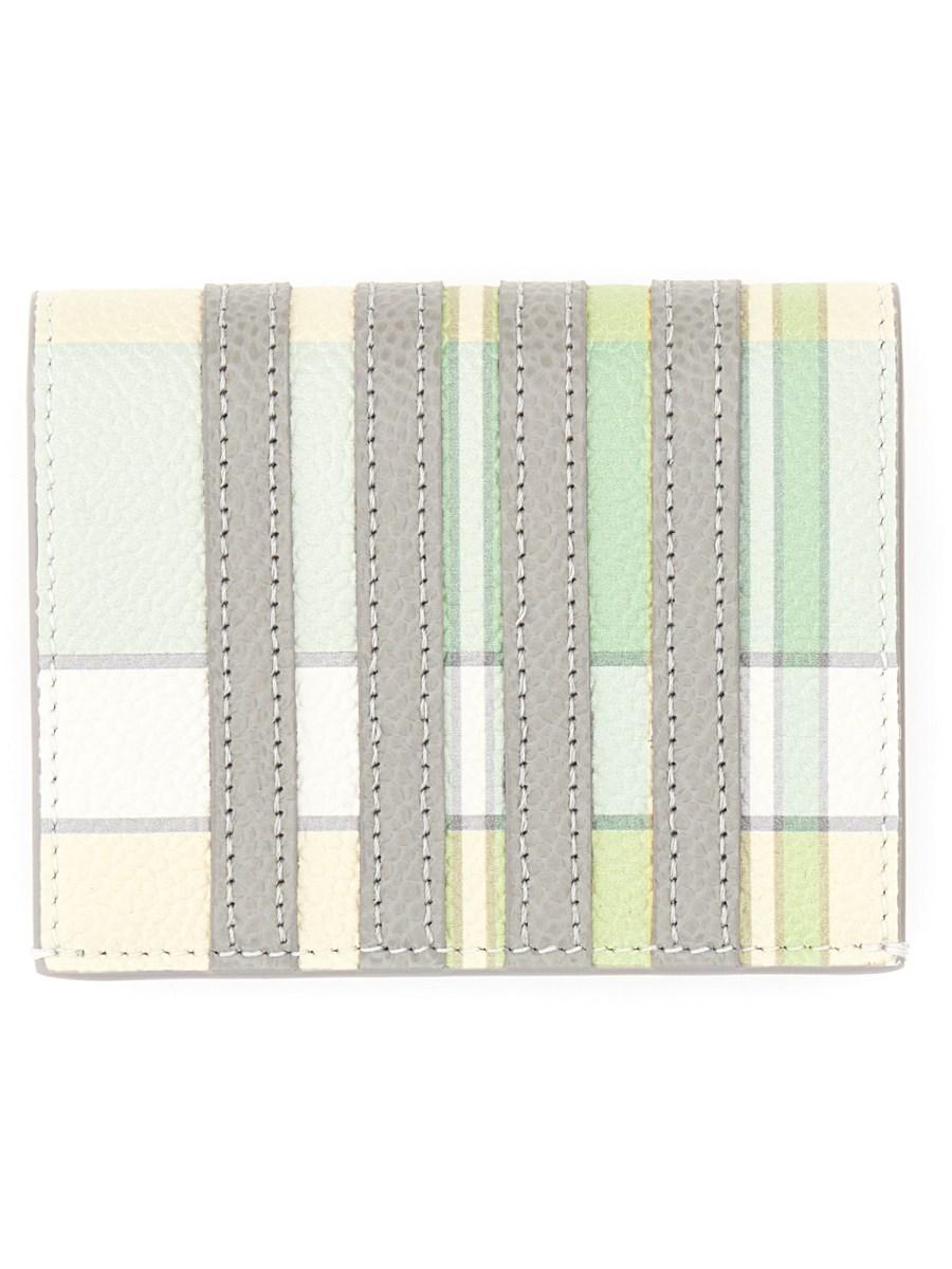THOM BROWNE PORTACARTE DOPPIO IN PELLE CON 4-BAR