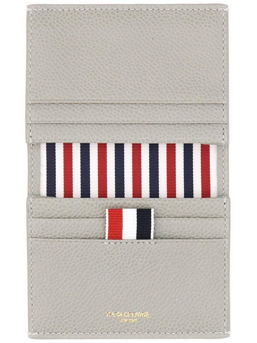 THOM BROWNE PORTACARTE DOPPIO IN PELLE CON 4-BAR