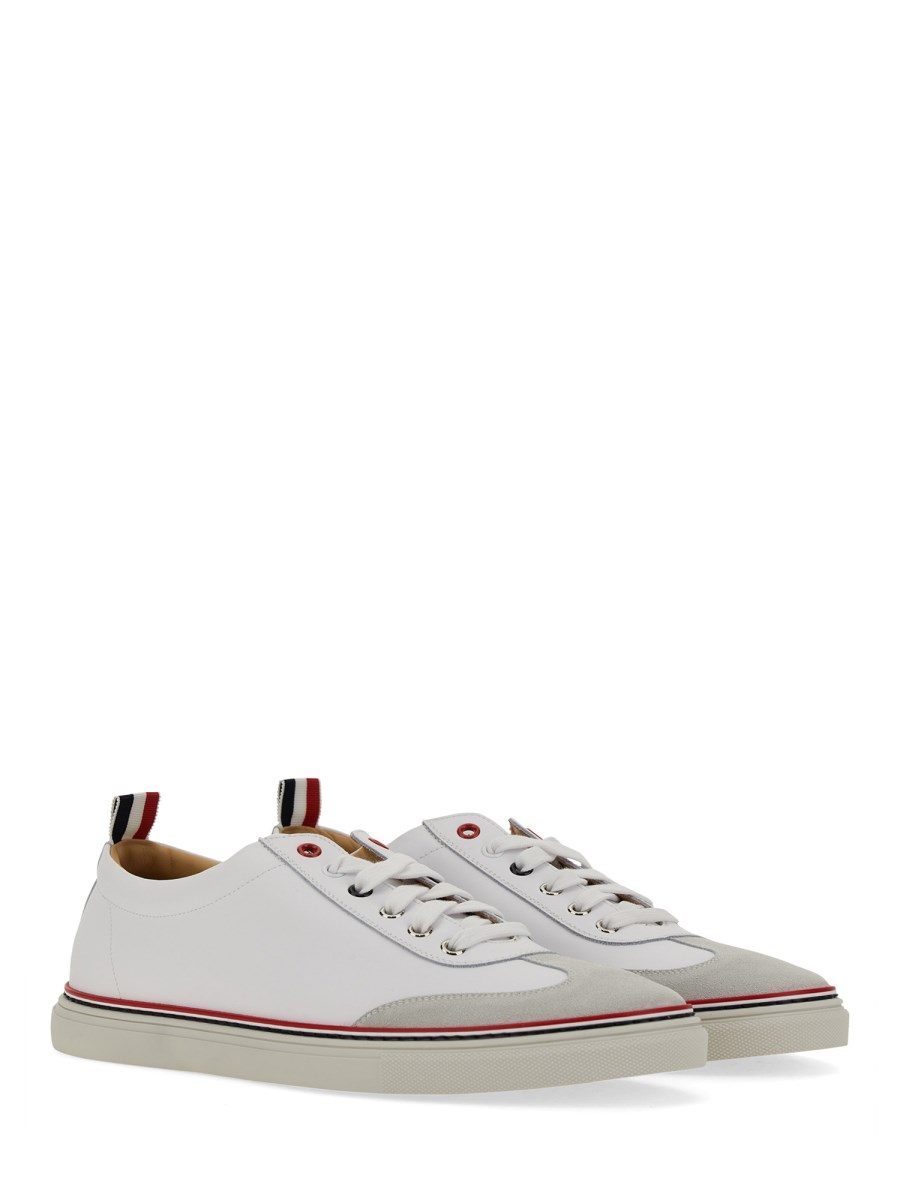 THOM BROWNE SNEAKER LOW-TOP IN PELLE CON RWB