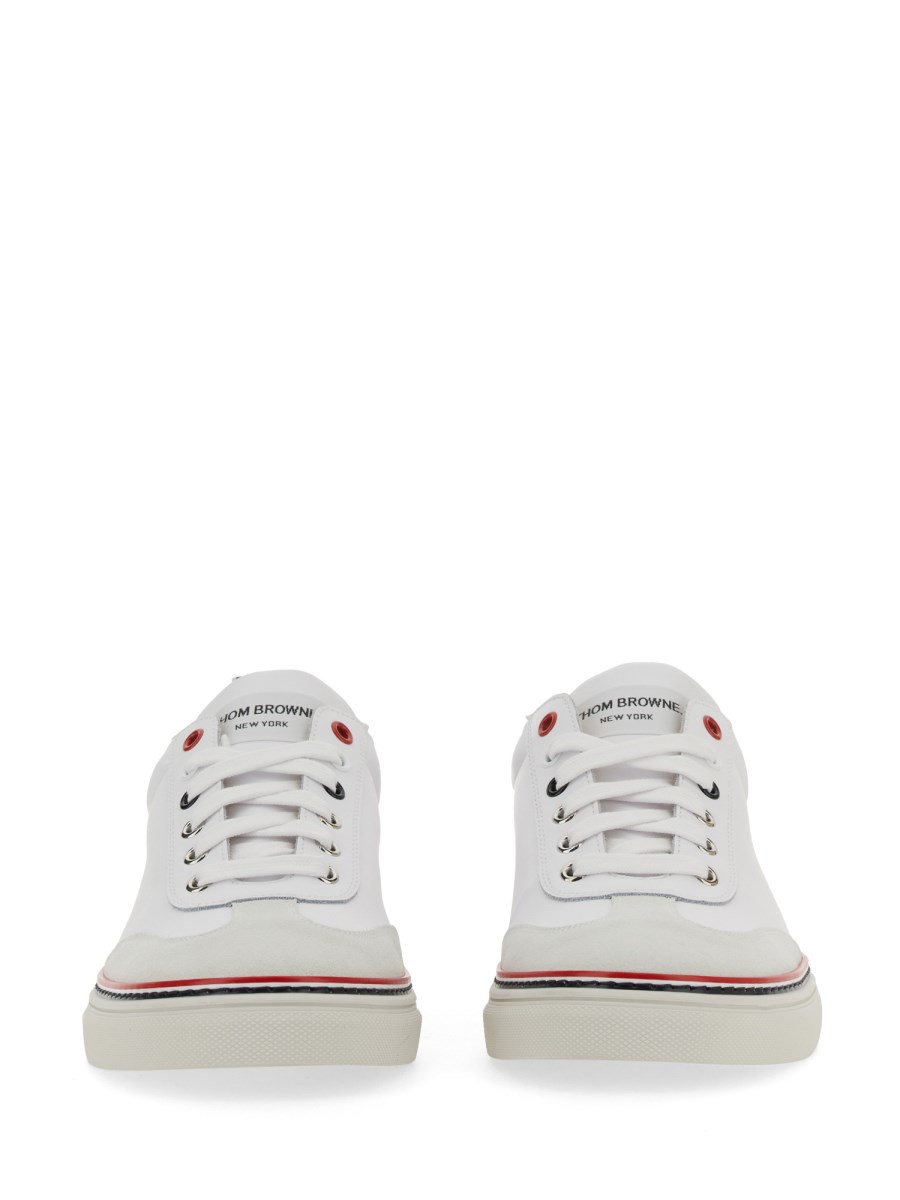 THOM BROWNE SNEAKER LOW-TOP IN PELLE CON RWB