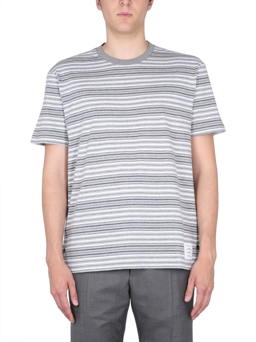 THOM BROWNE T-SHIRT A RIGHE IN JERSEY DI COTONE
