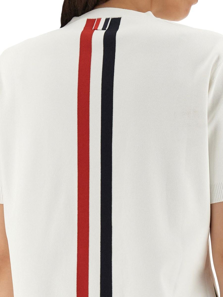 THOM BROWNE T-SHIRT BOXY FIT IN JERSEY DI COTONE