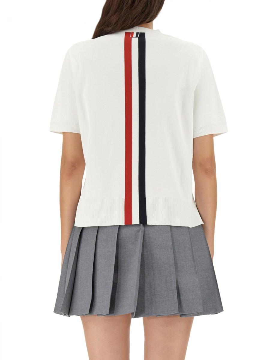 THOM BROWNE T-SHIRT BOXY FIT IN JERSEY DI COTONE