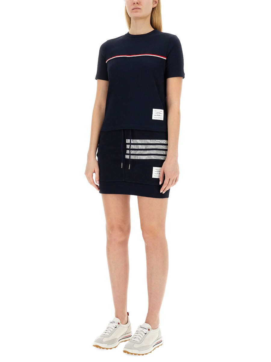THOM BROWNE T-SHIRT IN COTONE