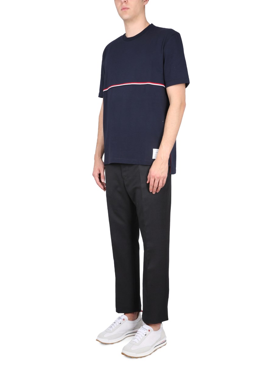 THOM BROWNE T-SHIRT RWB IN COTONE