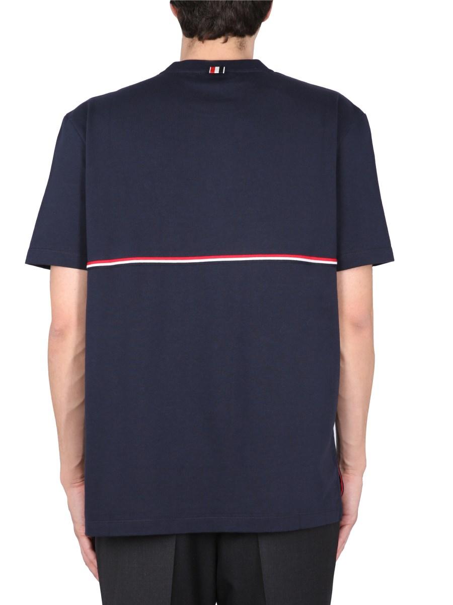 THOM BROWNE T-SHIRT RWB IN COTONE