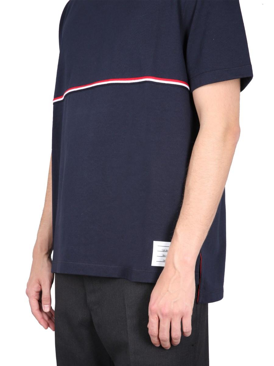 THOM BROWNE T-SHIRT RWB IN COTONE