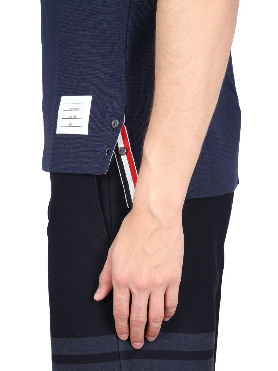 THOM BROWNE T-SHIRT STRIPES IN COTONE