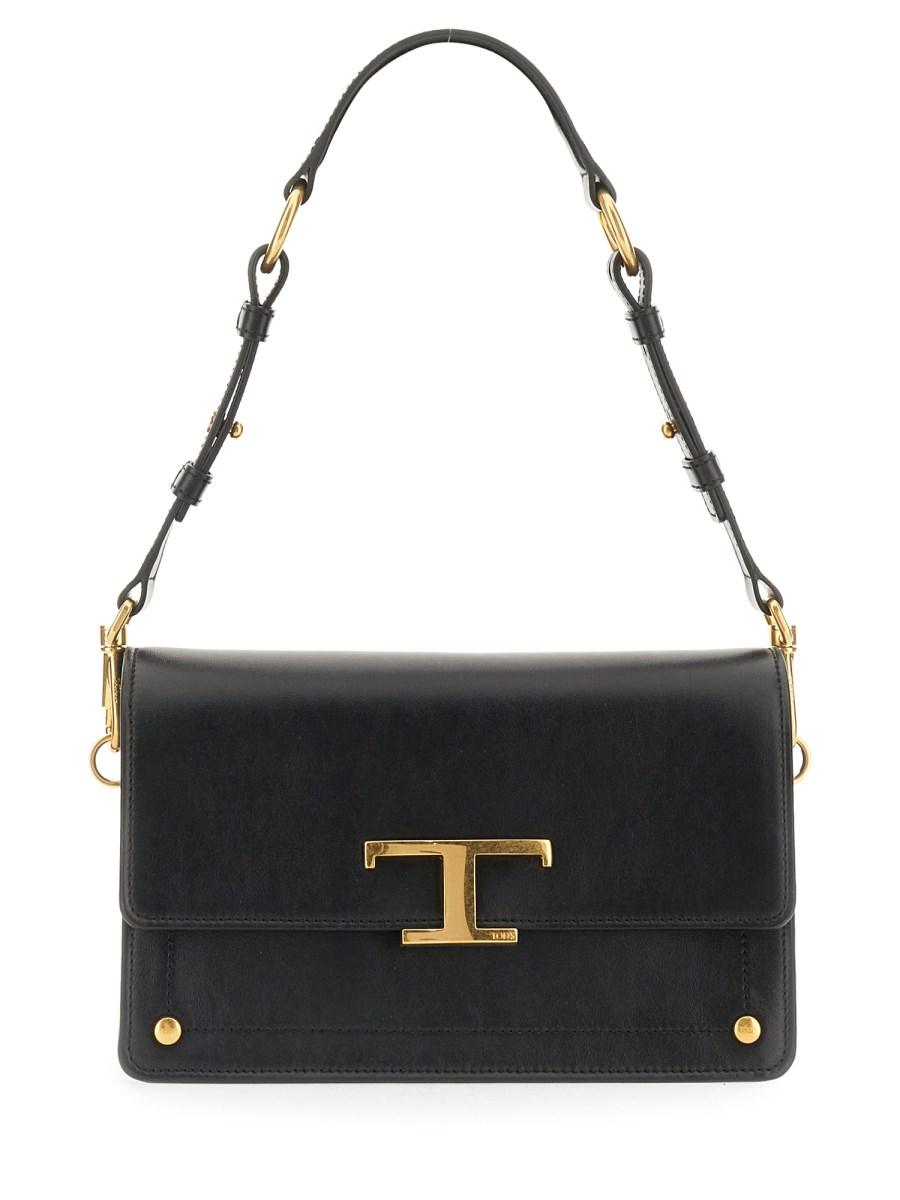 TOD'S BORSA A SPALLA MINI IN PELLE CON LOGO