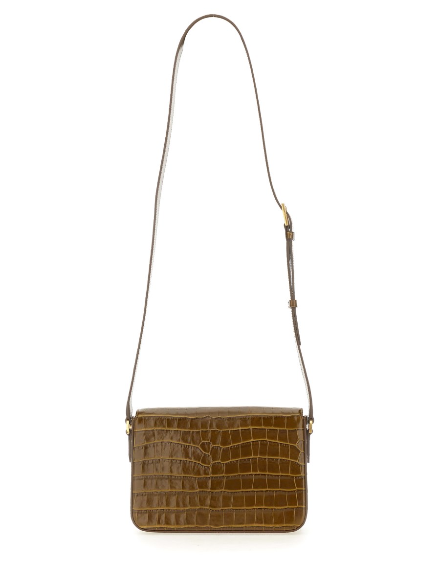 TOM FORD BORSA IN PELLE CON STAMPA COCCO E LOGO