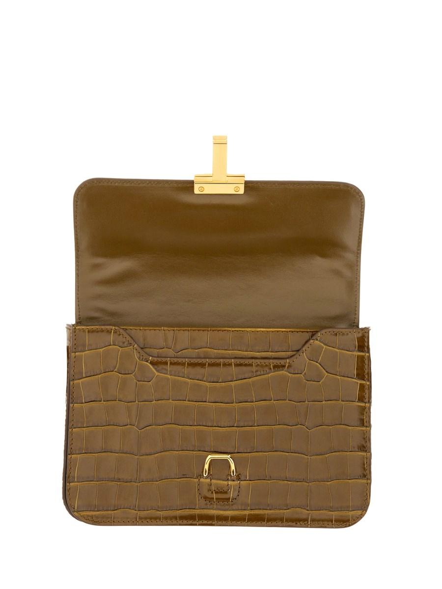 TOM FORD BORSA IN PELLE CON STAMPA COCCO E LOGO