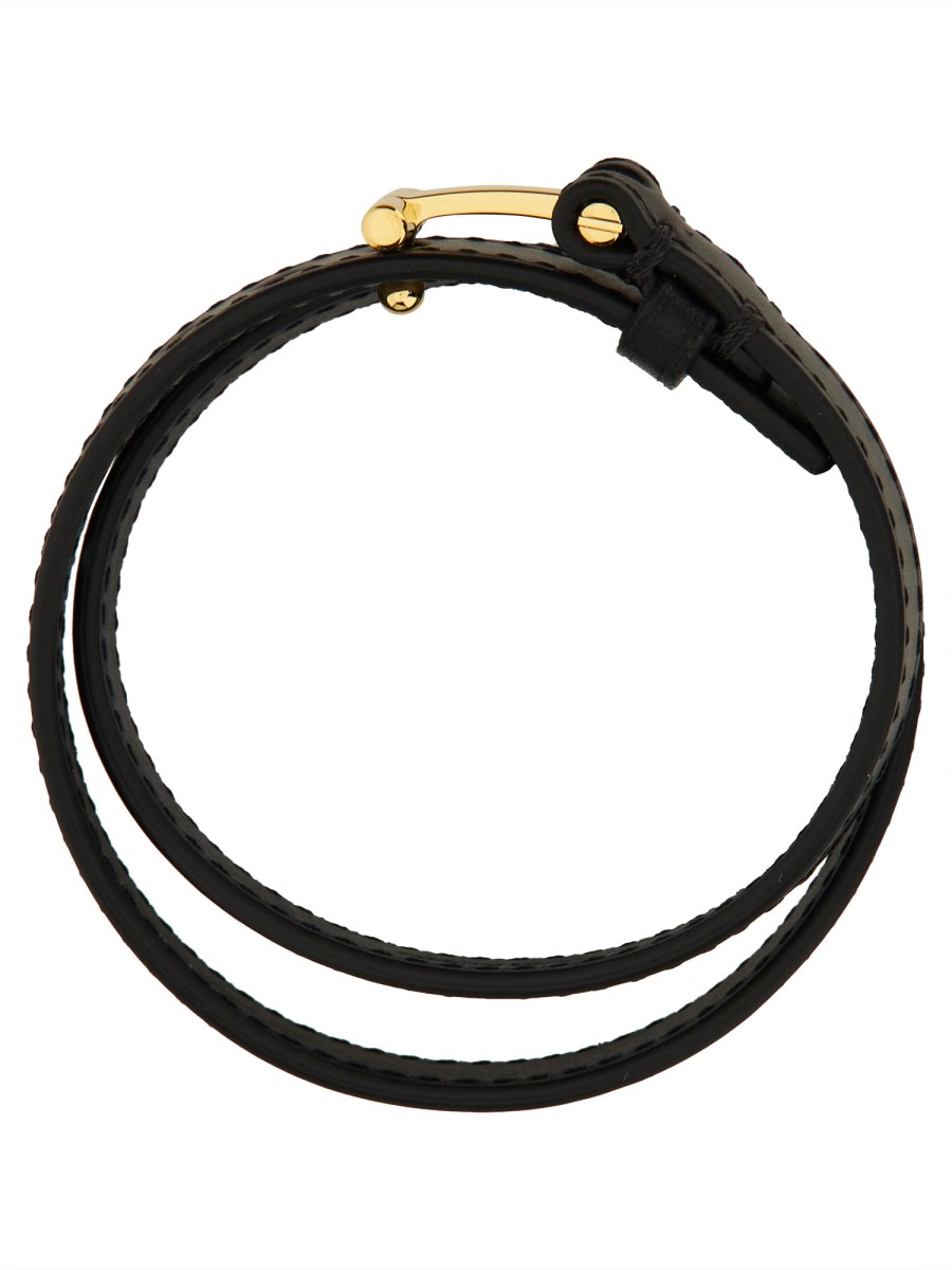 TOM FORD BRACCIALE IN PELLE CON LOGO