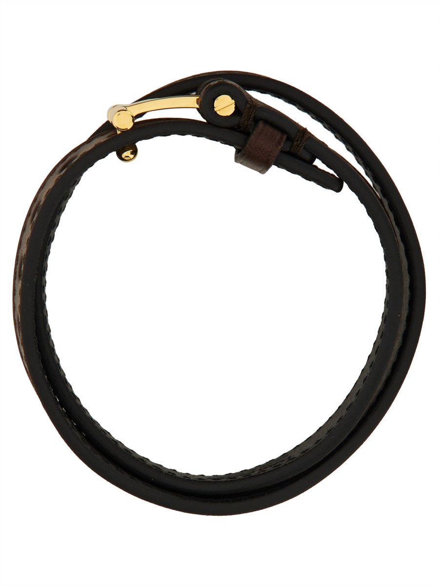 TOM FORD BRACCIALE IN PELLE CON LOGO