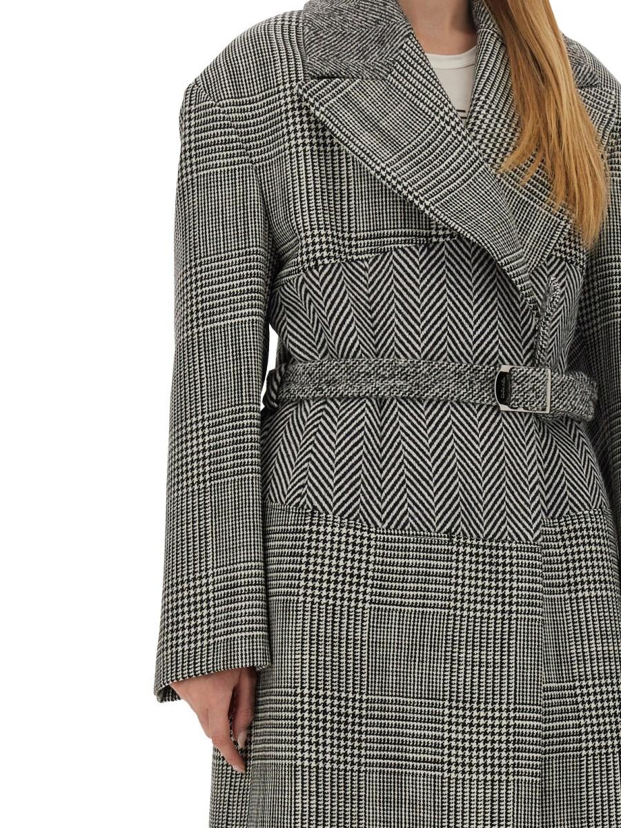 TOM FORD CAPPOTTO PATCHWORK IN LANA CON CINTURA