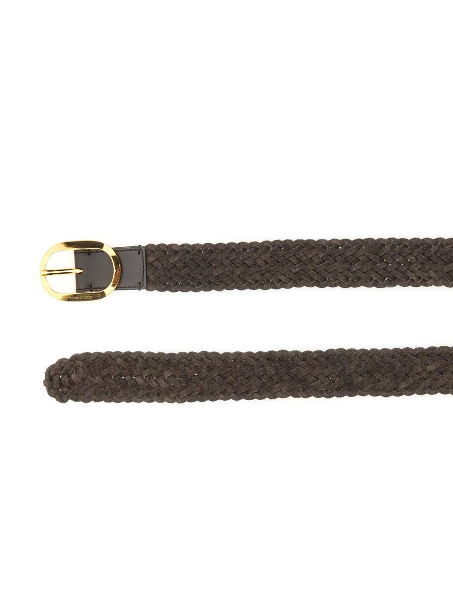 TOM FORD CINTURA IN PELLE INTRECCIATA