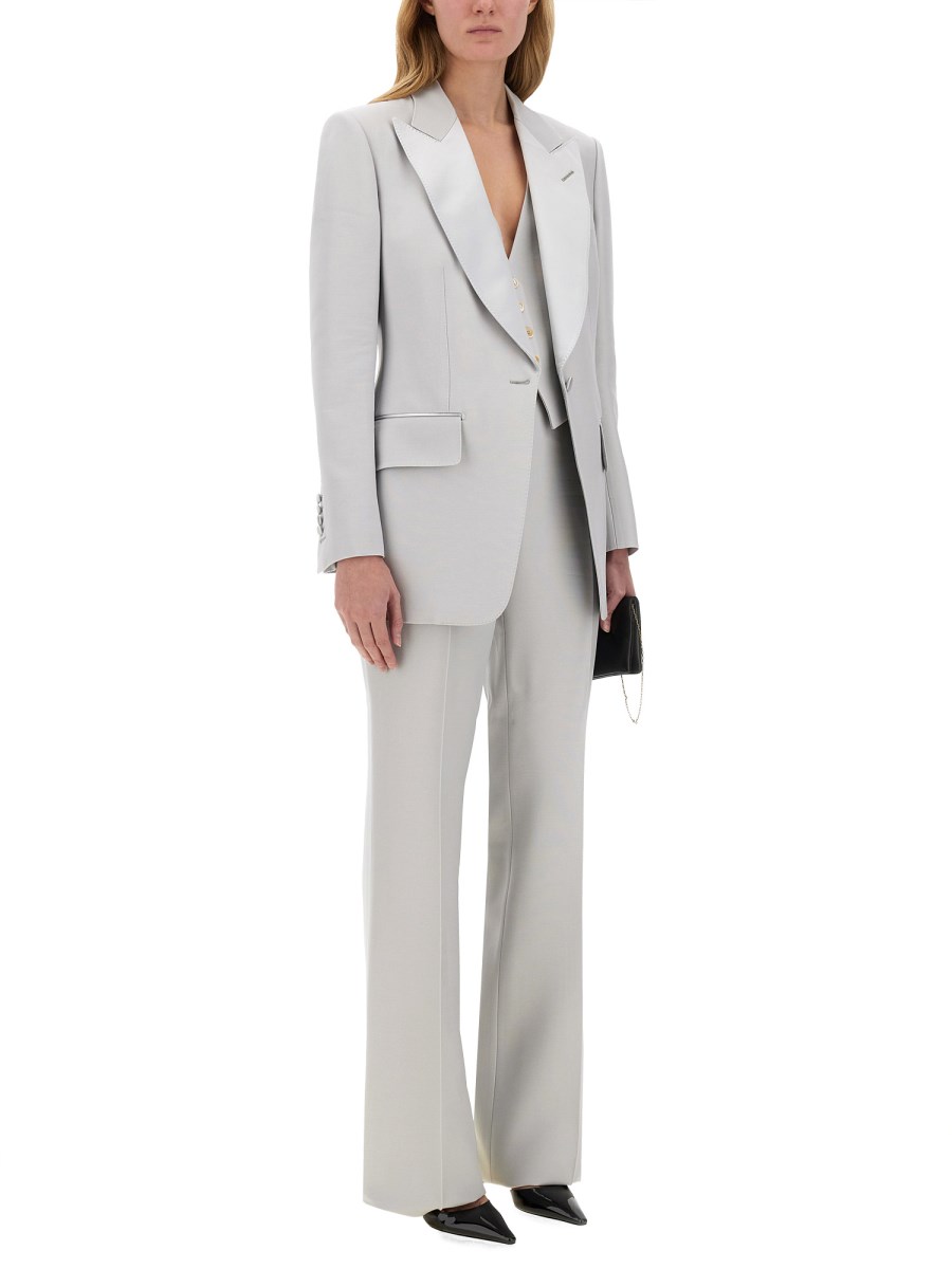 TOM FORD GILET IN LANA DI SETA BARATHEA