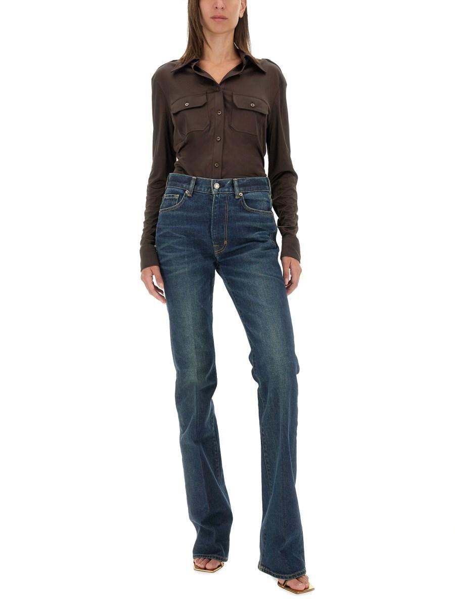 TOM FORD JEANS FALRE FIT IN DENIM DI COTONE