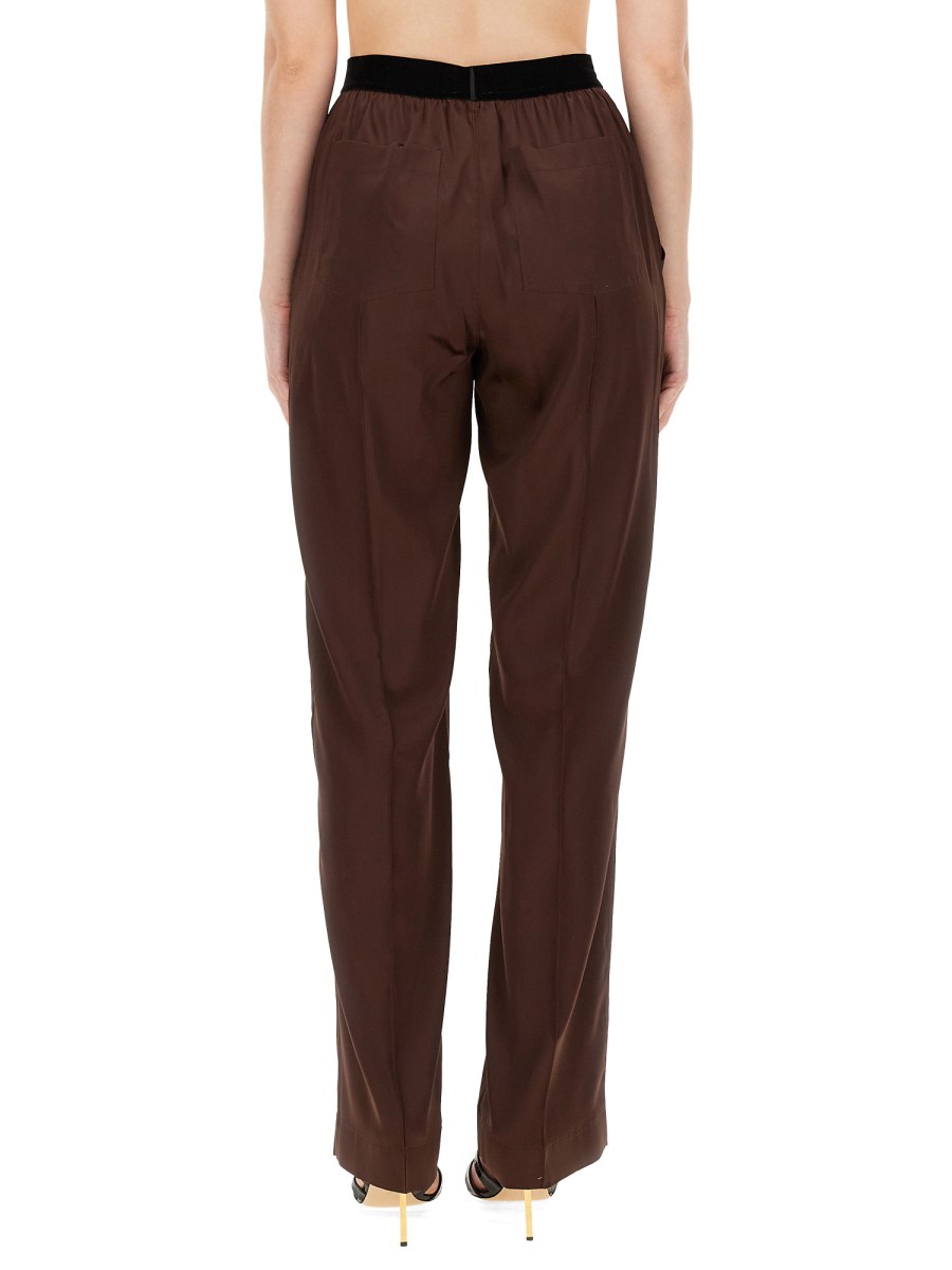 TOM FORD PANTALONE IN SATIN DI SETA