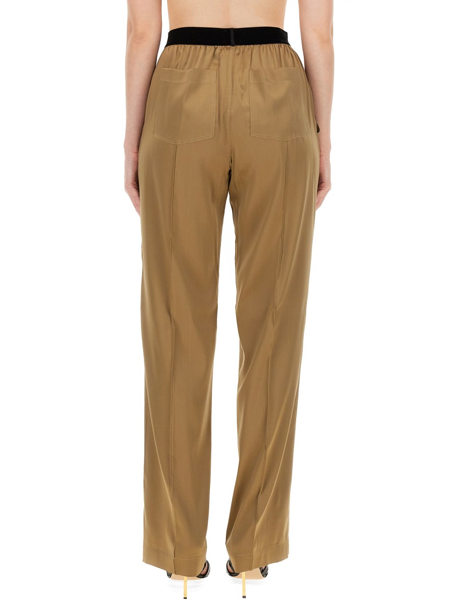 TOM FORD PANTALONE IN SATIN DI SETA