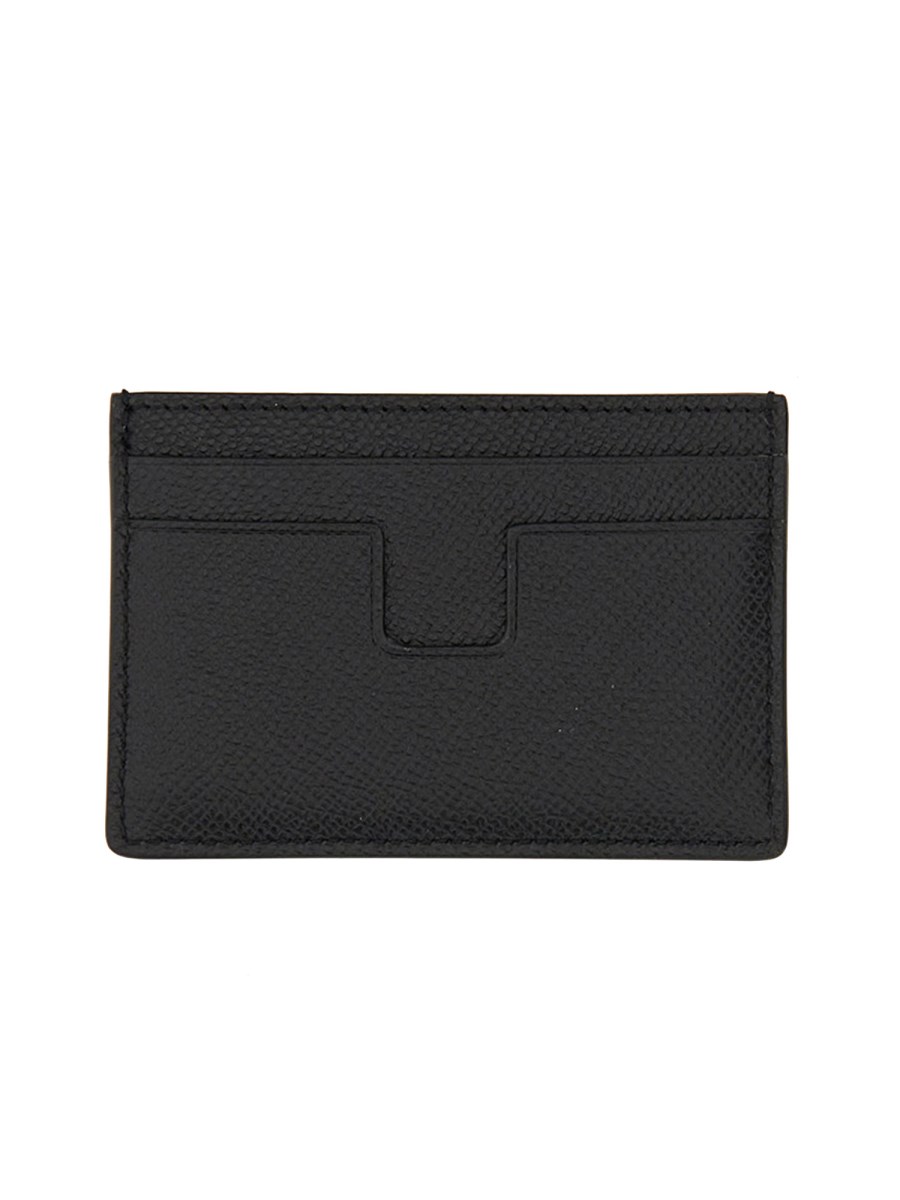 TOM FORD PORTACARTE T LINE IN PELLE MARTELLATA
