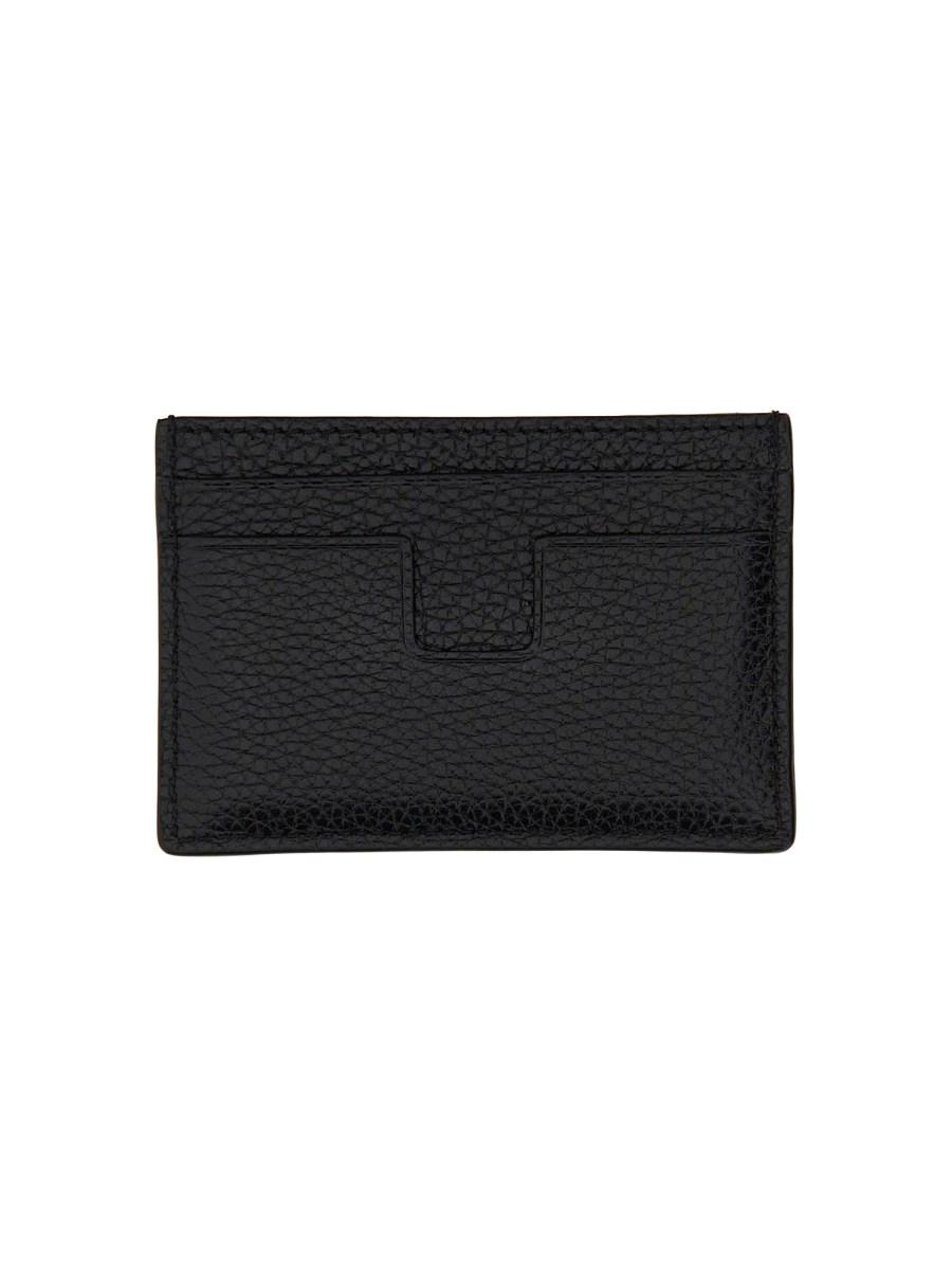 TOM FORD PORTACARTE T LINE IN PELLE MARTELLATA