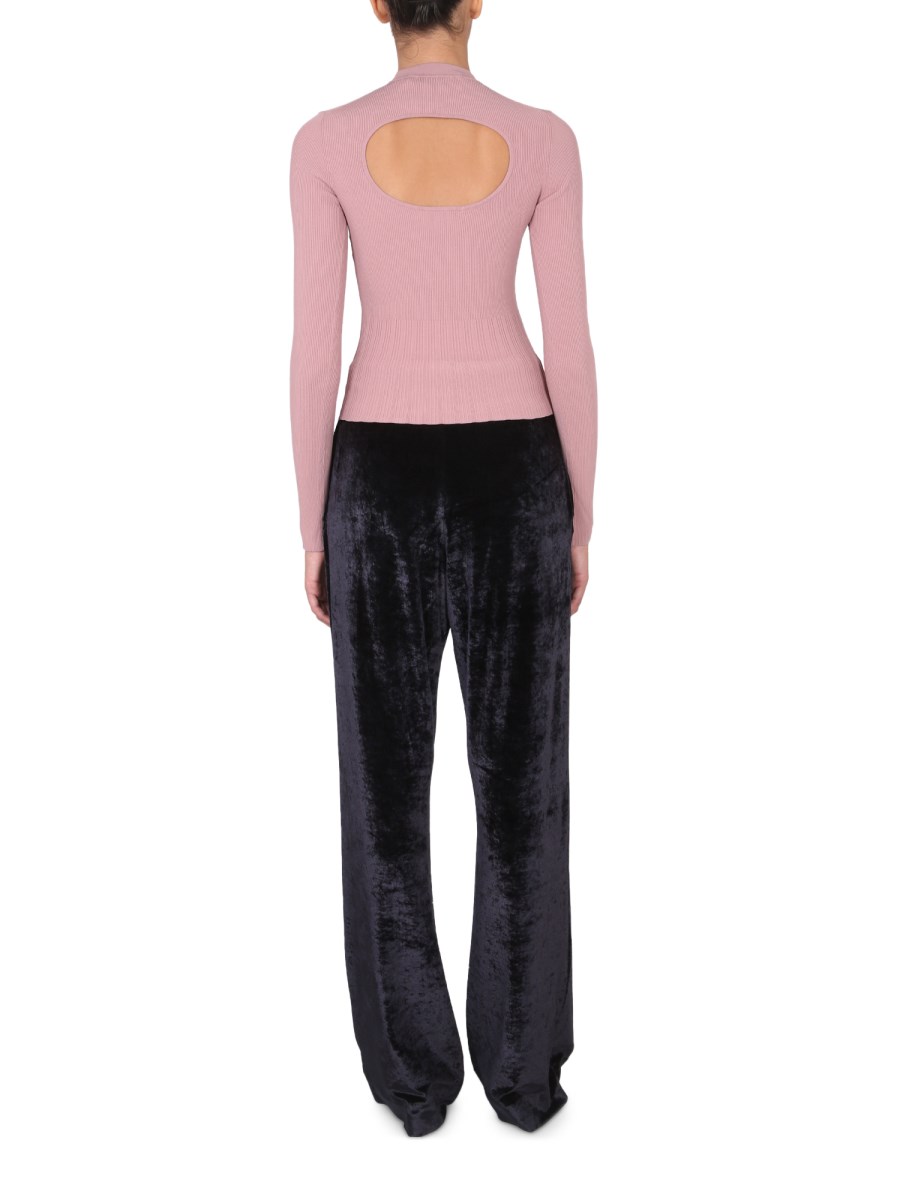 PROENZA SCHOULER WHITE LABEL TOP A COLLO ALTO IN VISCOSA