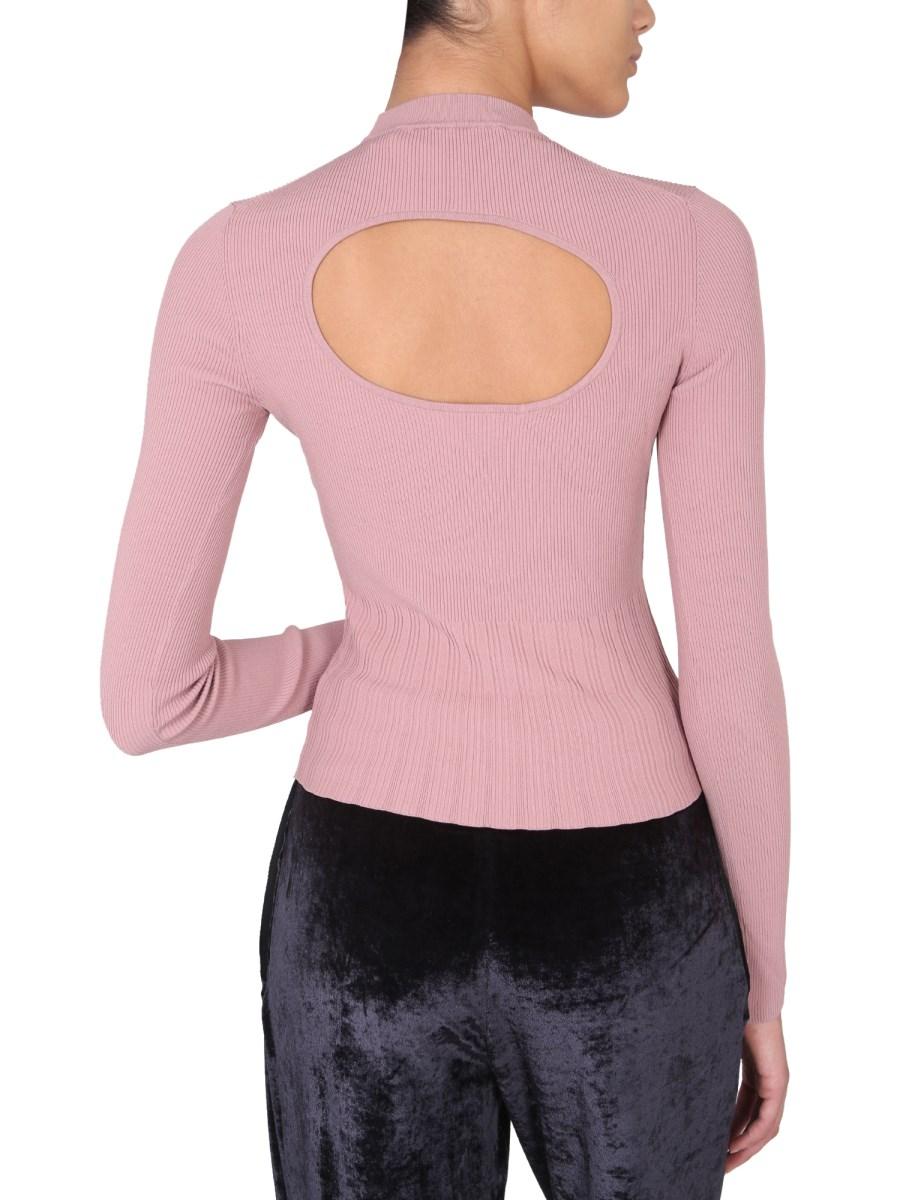 PROENZA SCHOULER WHITE LABEL TOP A COLLO ALTO IN VISCOSA