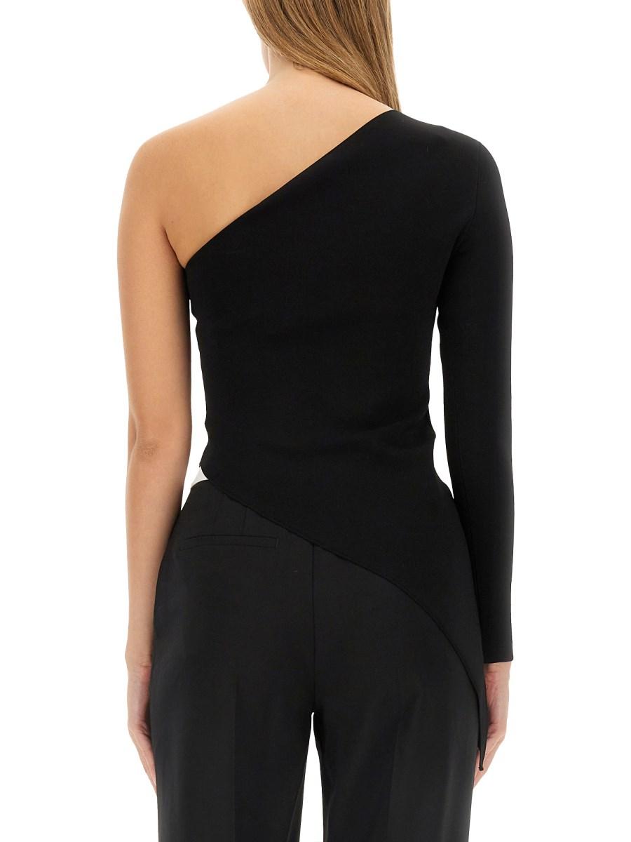 ALEXANDER WANG TOP ASIMMETRICO IN MAGLIA DI VISCOSA