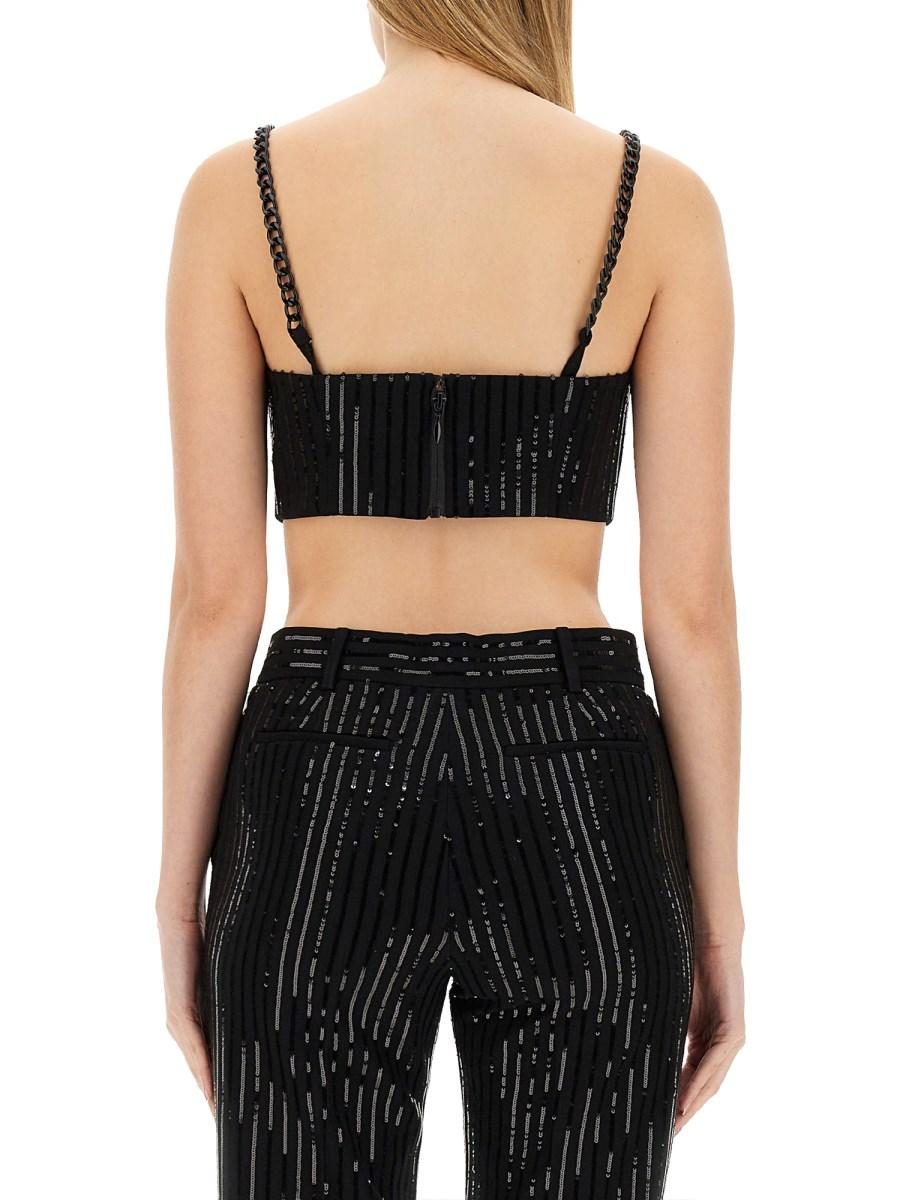MICHAEL BY MICHAEL KORS TOP BUSTIER GESSATO IN CRÊPE CON PAILLETTES