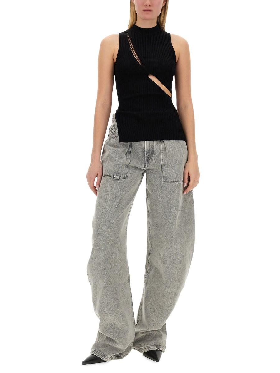 THE ATTICO TOP CON DETTAGLI CUT OUT IN MAGLIA DI VISCOSA