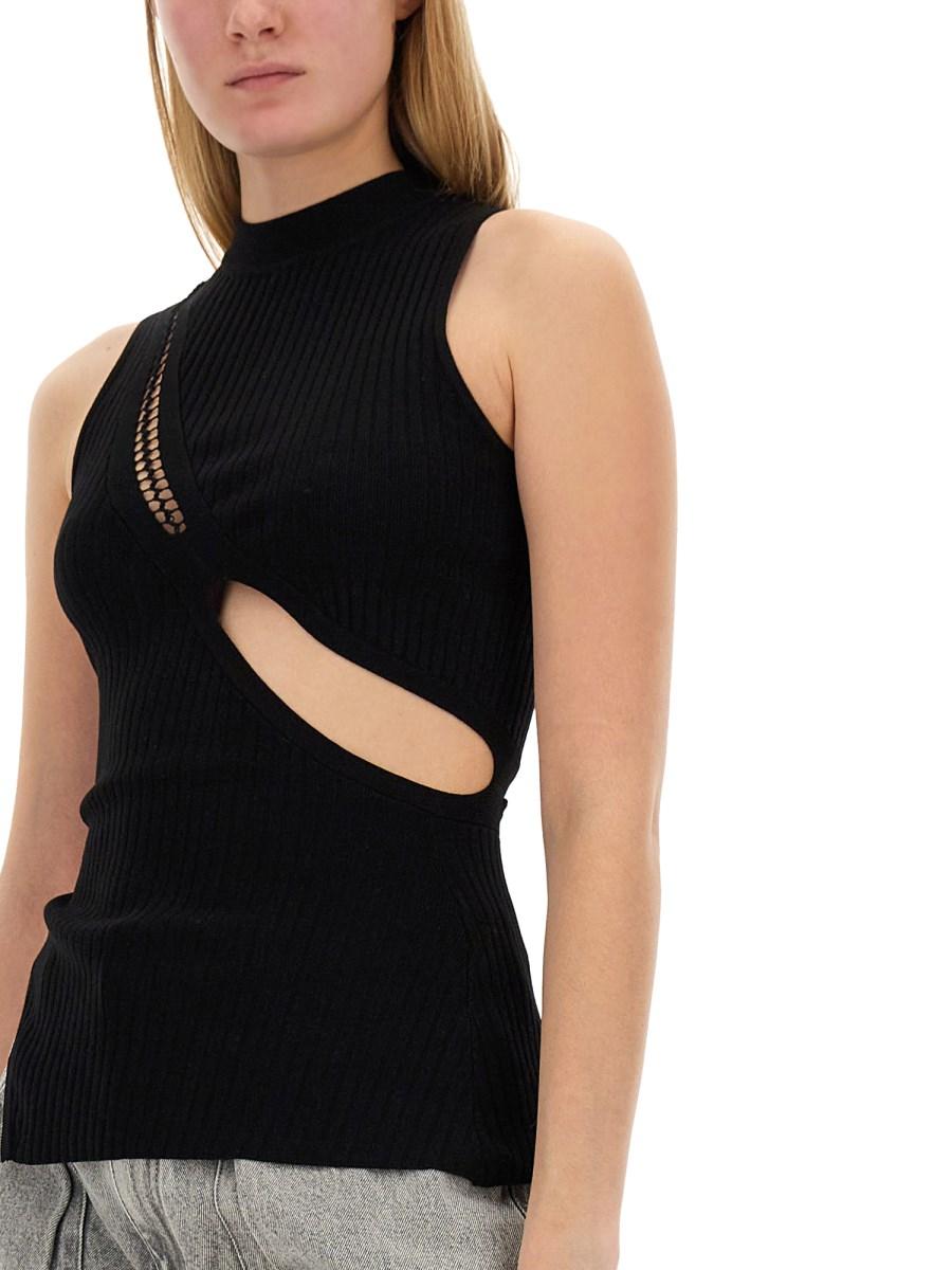 THE ATTICO TOP CON DETTAGLI CUT OUT IN MAGLIA DI VISCOSA