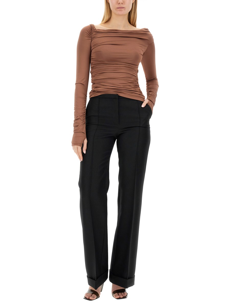 HELMUT LANG TOP CON SPALLE SCOPERTE CON ARRICCIATURE