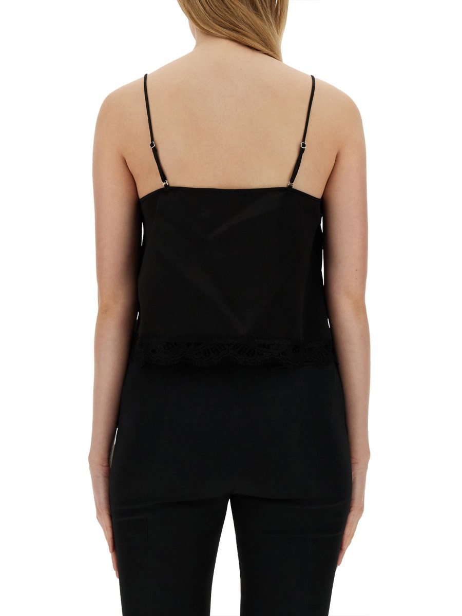 ALEXANDER McQUEEN TOP CON SPALLINE SOTTILI IN VISCOSA