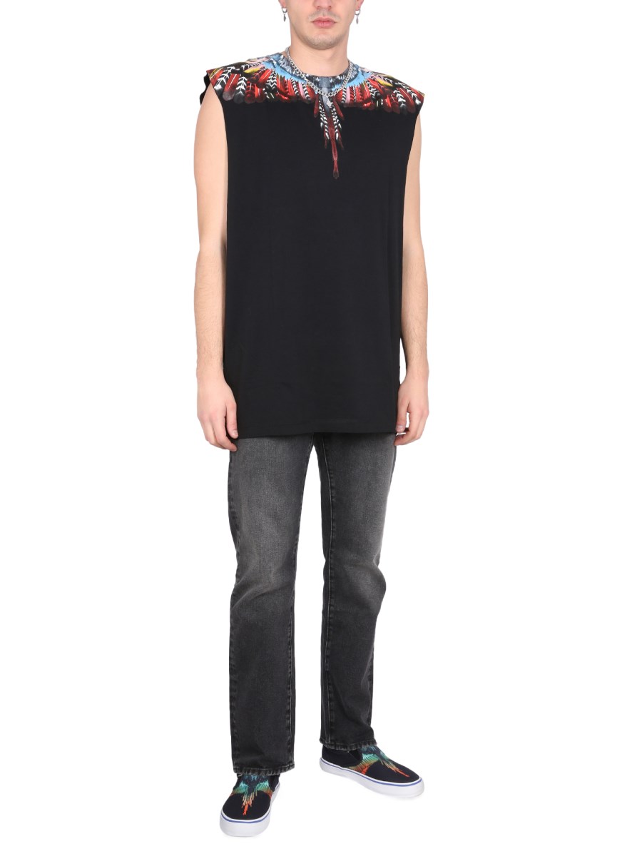 MARCELO BURLON COUNTY OF MILAN TOP GRIZZLY WINGS IN COTONE