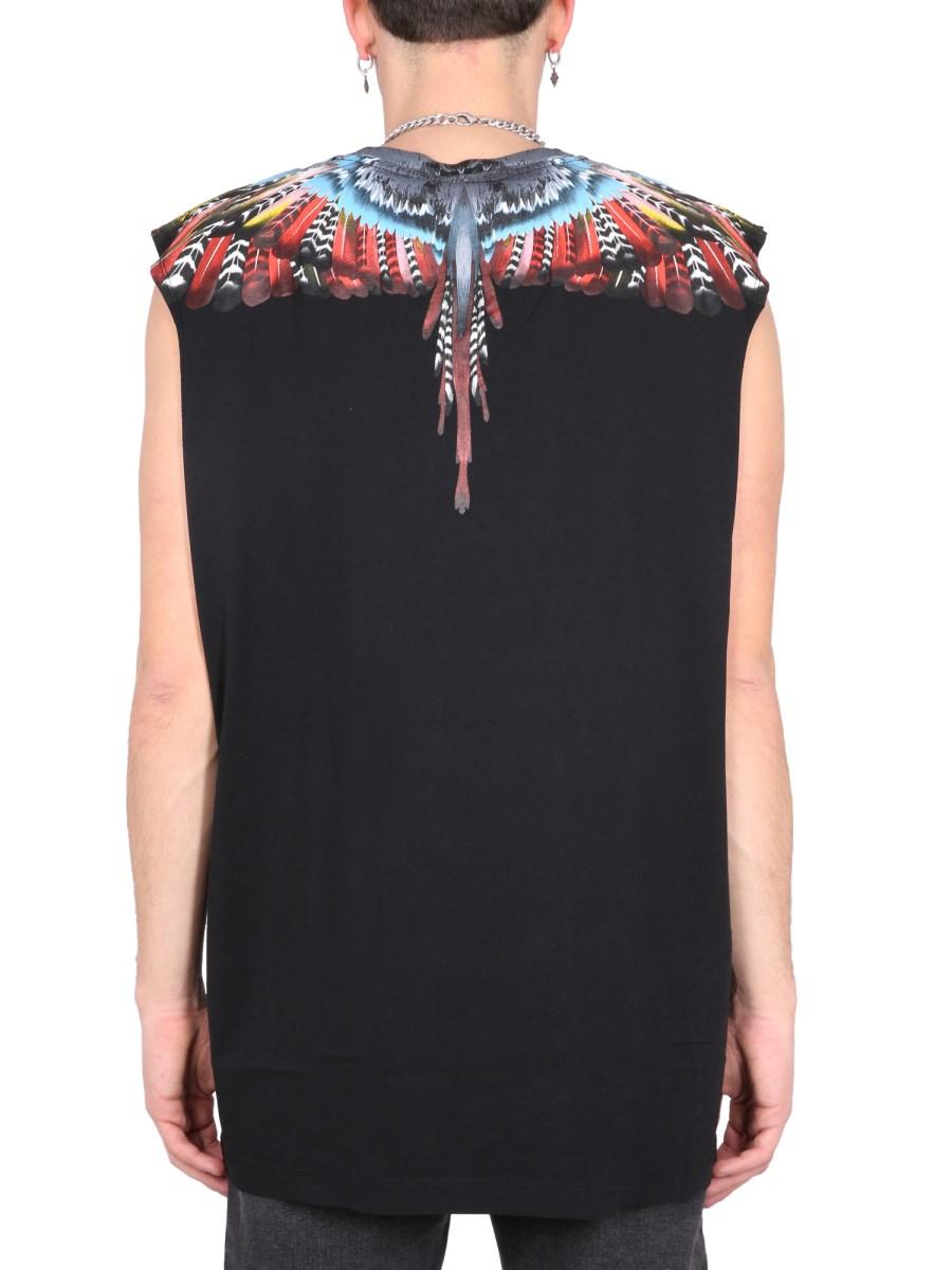 MARCELO BURLON COUNTY OF MILAN TOP GRIZZLY WINGS IN COTONE