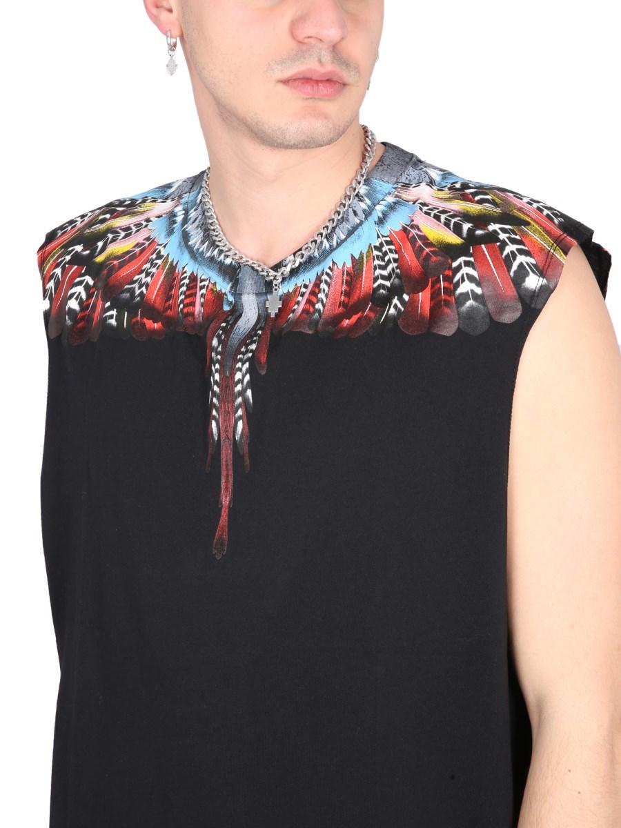 MARCELO BURLON COUNTY OF MILAN TOP GRIZZLY WINGS IN COTONE