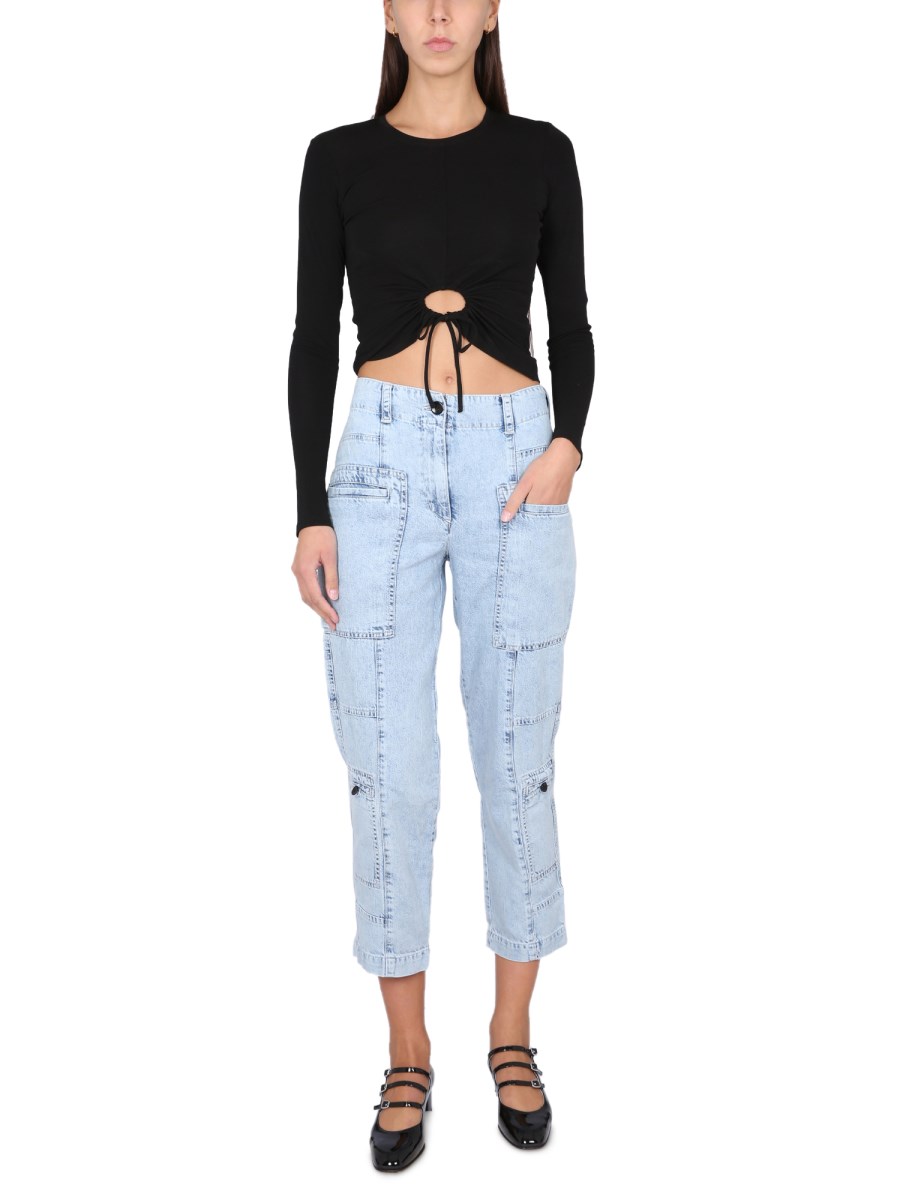 PROENZA SCHOULER WHITE LABEL TOP IN CREPE CON COULISSE