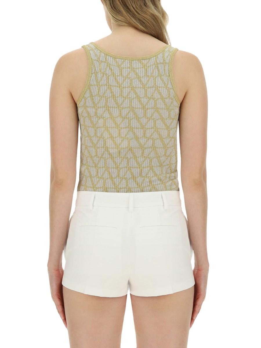 VALENTINO TOP IN LUREX E JACQUARD TOILE ICONOGRAPHE