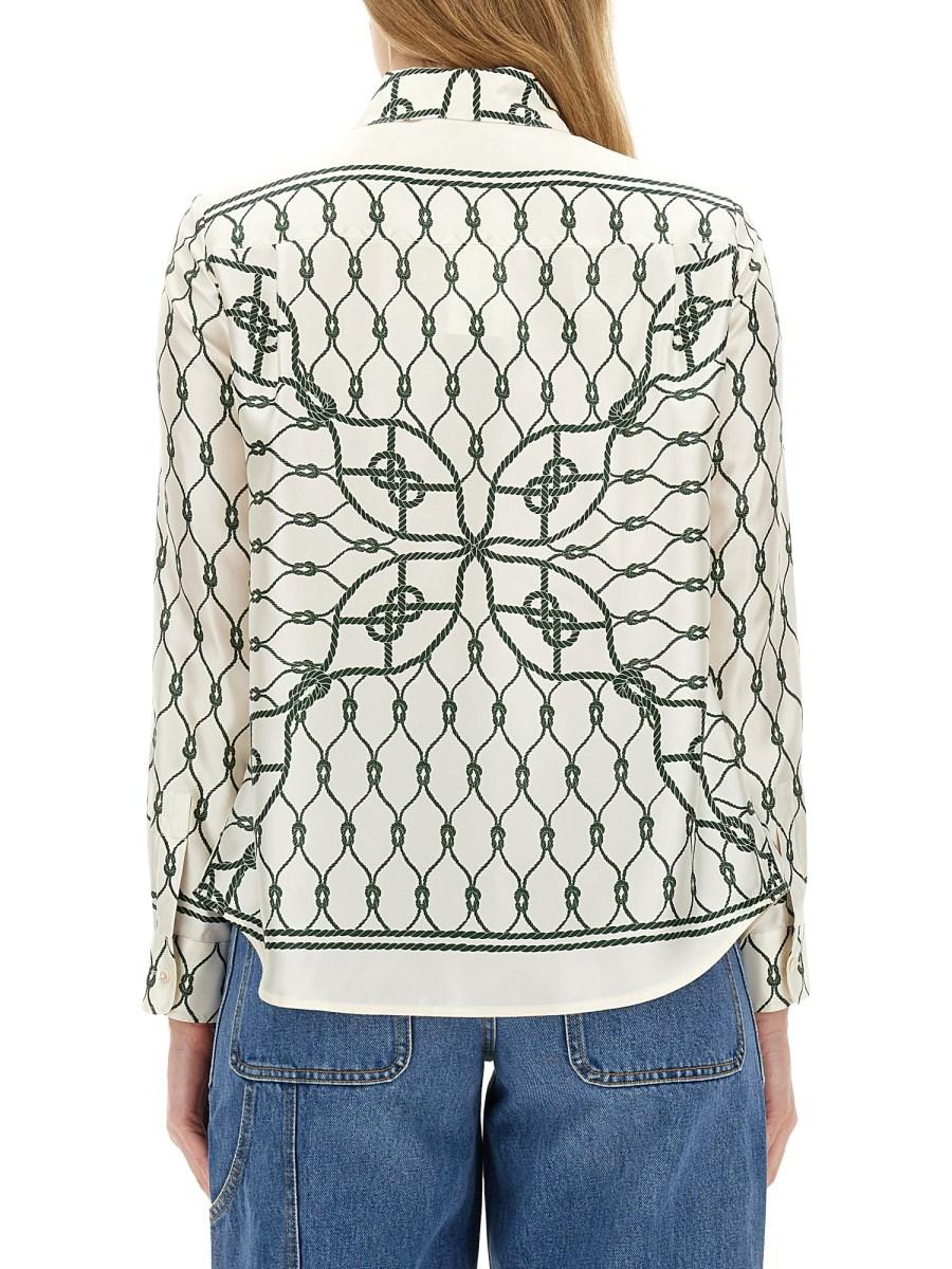 TORY BURCH CAMICIA STAMPATA IN TWILL DI SETA