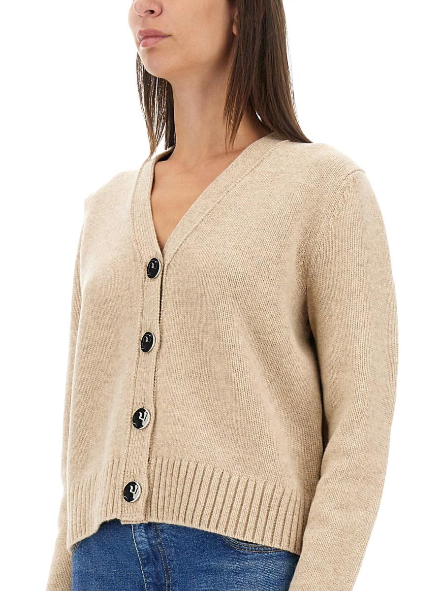 TORY BURCH CARDIGAN CON SCOLLO A V IN LANA