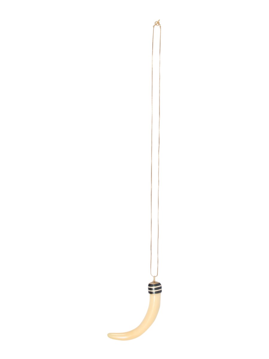 TORY BURCH COLLANA CON PENDENTE IN RESINA DI CORNO