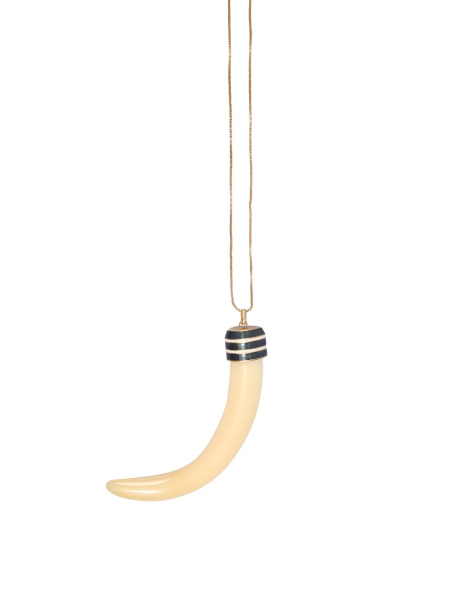 TORY BURCH COLLANA CON PENDENTE IN RESINA DI CORNO
