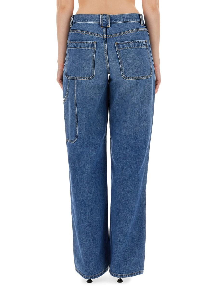 TORY BURCH JEANS CARGO IN DENIM DI COTONE