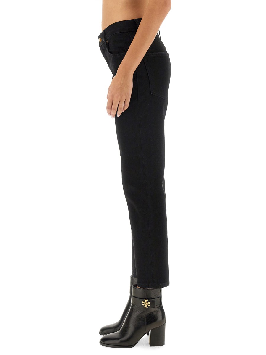 TORY BURCH JEANS CROPPED FIT IN DENIM DI COTONE