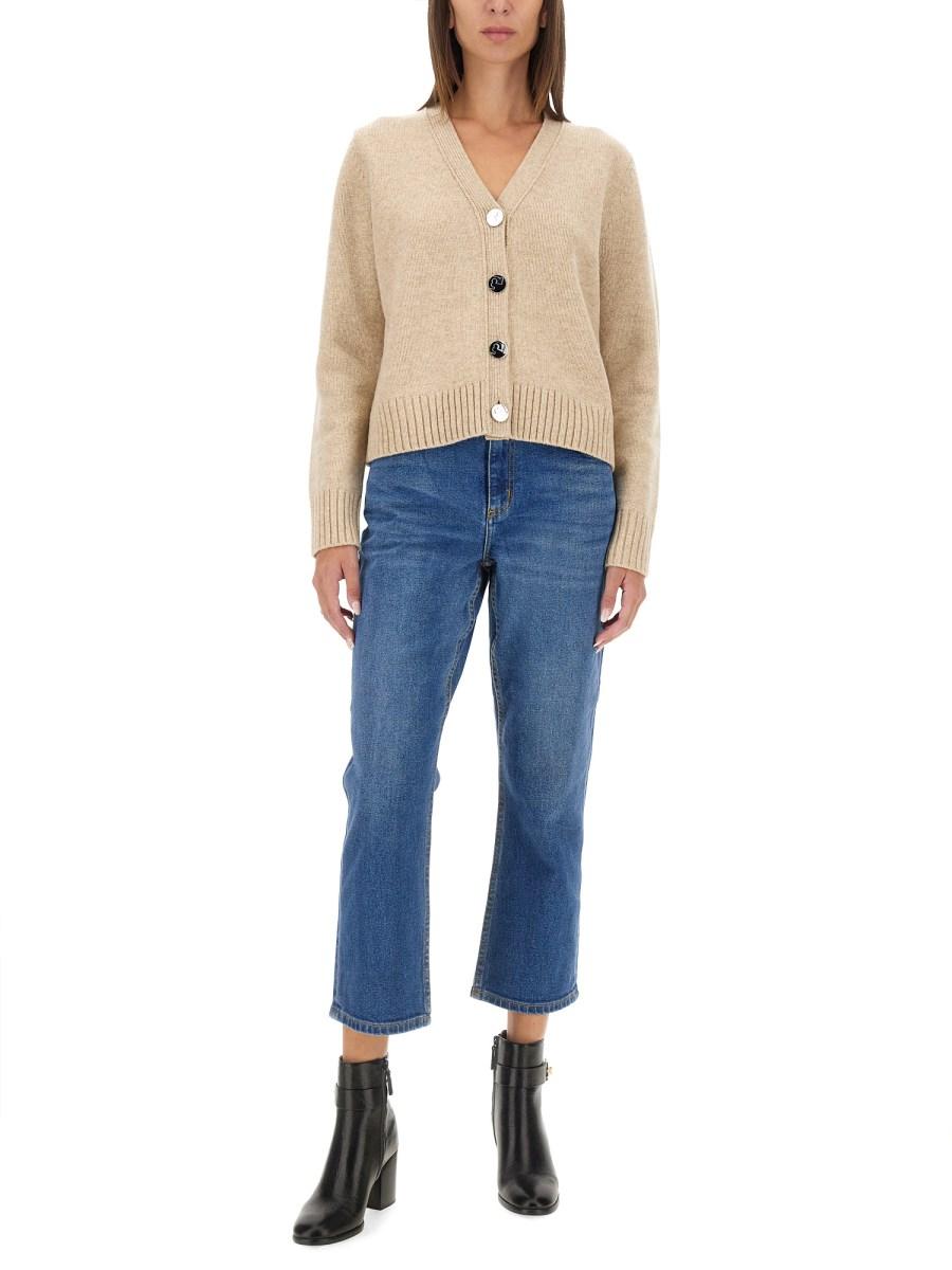 TORY BURCH JEANS FLARE FIT IN DENIM DI COTONE