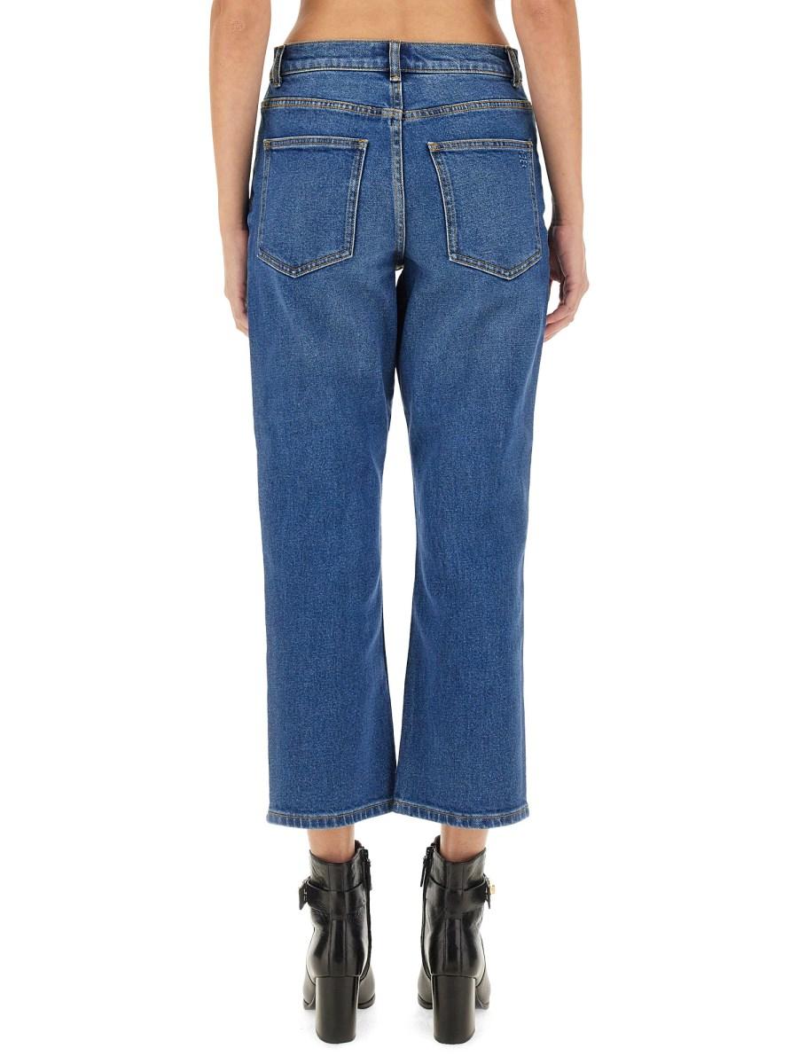 TORY BURCH JEANS FLARE FIT IN DENIM DI COTONE